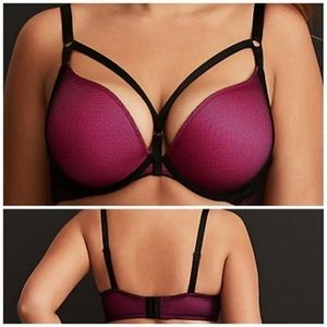 Torrid Pink and Black Fishnet Light Push Up Bra 42D